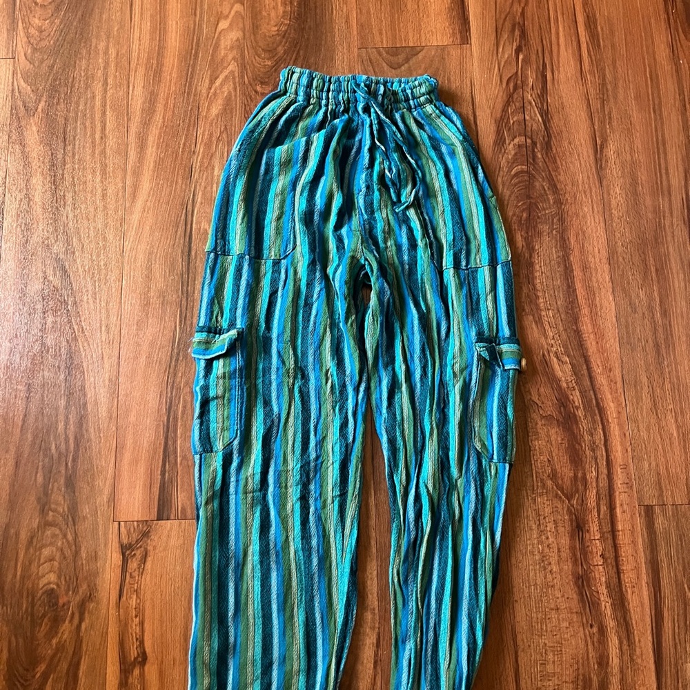 Striped Blue and Green Pants